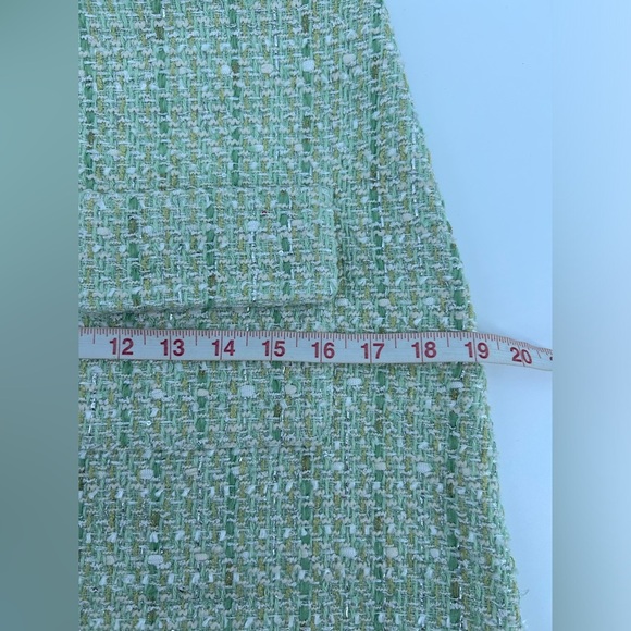 NWT maje Jinova Mini Skirt Green Metallic Tweed Size 40 - Picture 12 of 14